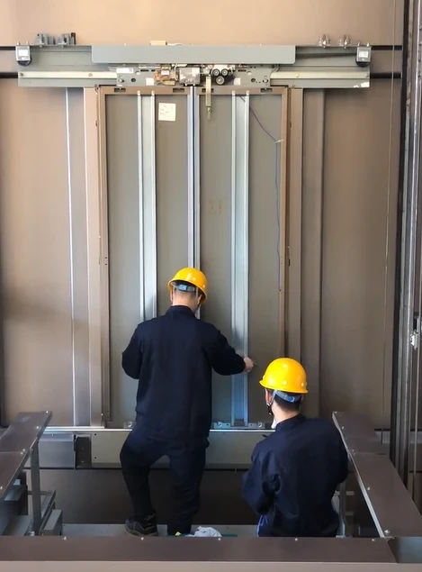 elevator door stopper mechanism diagram