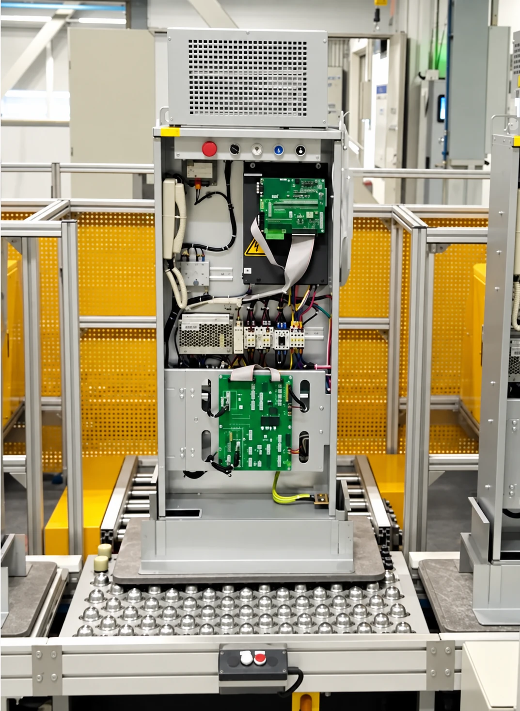 Control cabinet on an assembly conveyor