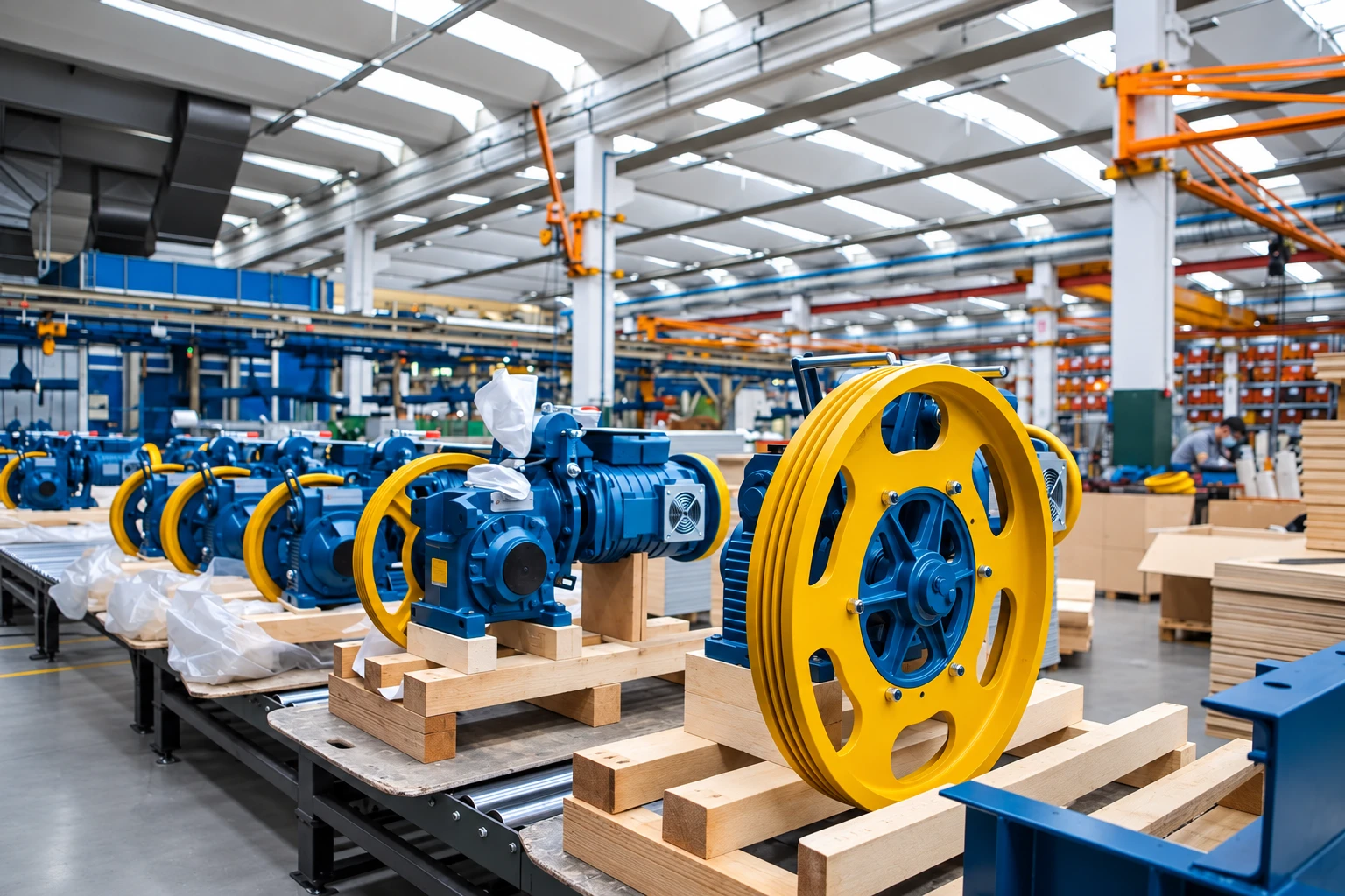 Traction machine production line
