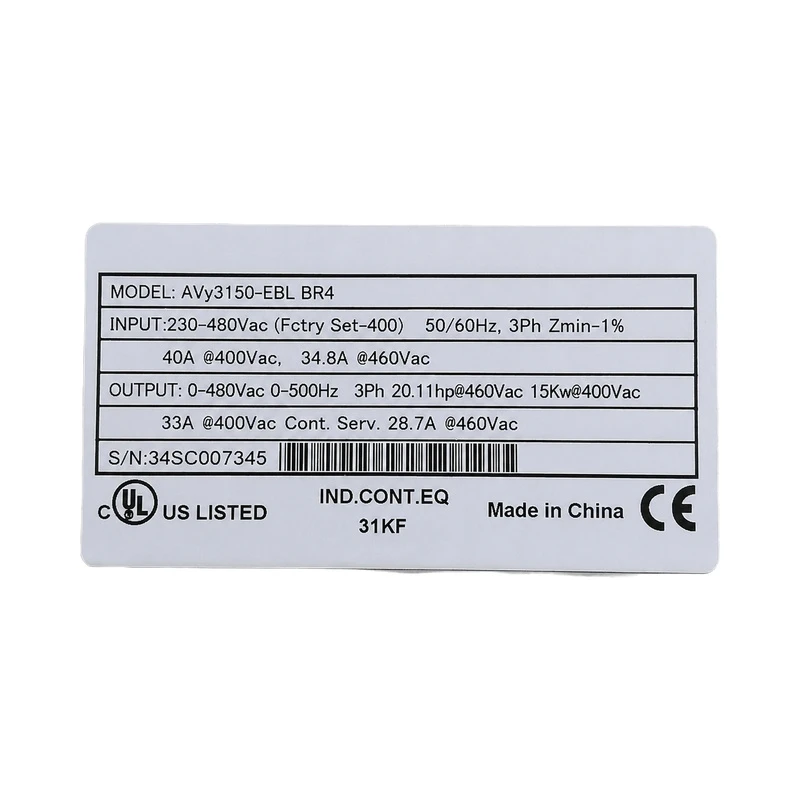 Inversor SIEI AVY3150-EBL AVY4185-EBL BR4 15 18.5KW, equipamentos e peças para elevadores